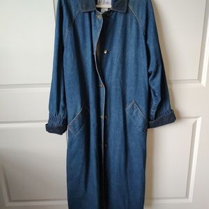 Jill Evans Ladies Denim Duster Coat Size Large (Fits like an XXL)